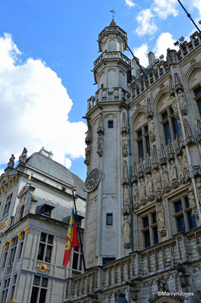 Ornate details of Grand-Place buildings