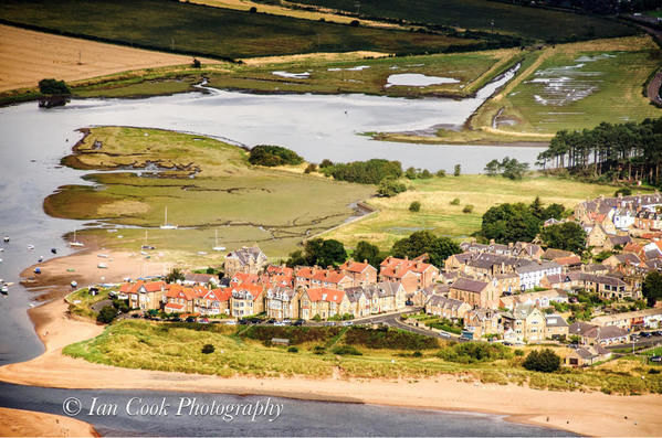 Aerial views of Alnmouth, Northumberland