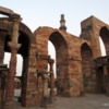 08 Qutub Minar. Mosque courtyard with arch screen