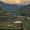 Sunset over rice terraces