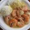 Shrimp with garlic sauce and rice -- excellent.  Waimea, Kauai