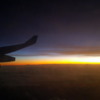Dawn over the Atlantic at 35,000 feet