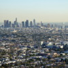 An unusually clear view of the downtown Los Angeles skyline