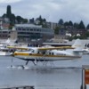 Seaplane taxiing on Lake Union, Seattle
