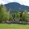 Blackcomb mountain and Olympic plaza, Whistler, B.C.