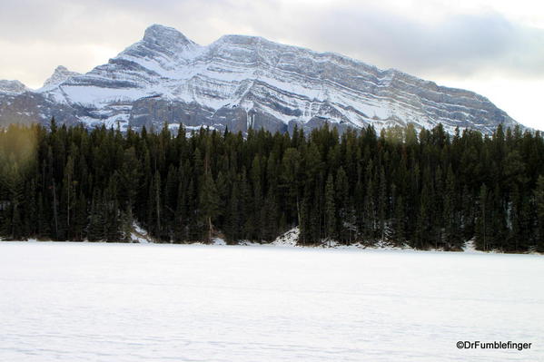 Mt. Rundle, from Johnson Lake Trail in the Winter