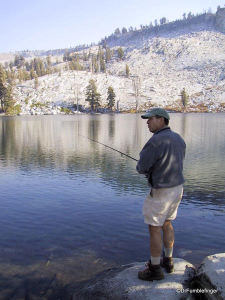 A friend trying (successfully) for some trout at Ostrander Lake.