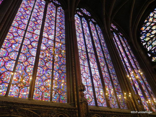 The long stained-glass windows of Sainte-Chapelle