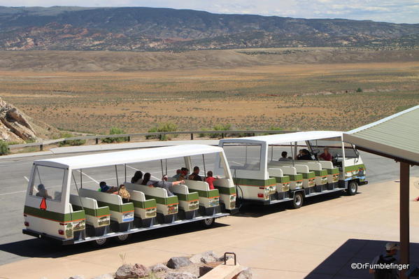 Dinosaur National Monument. Fossil Bone Quarry tram to quarry site