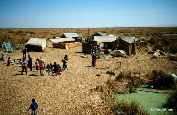 View from watchtower, Uros Island, Lake Titicaca