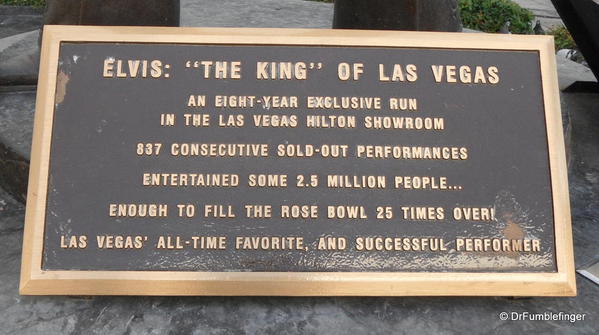 Elvis plaque, Westgate Las Vegas Resort and Casino