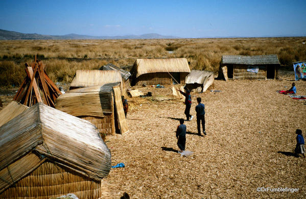 View from watchtower, Uros Island, Lake Titicaca