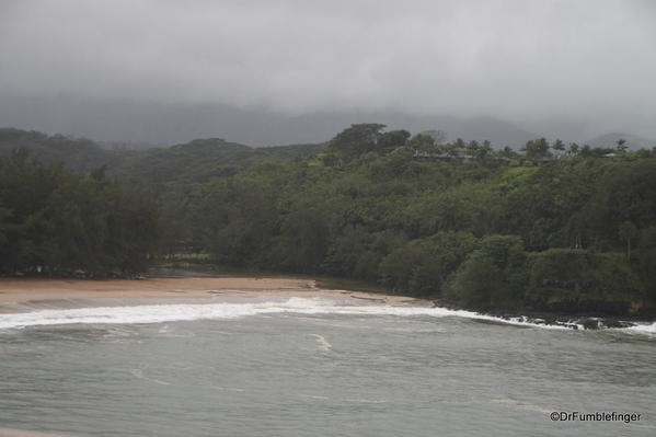 Tropical storm conditions existed with rains and strong surf. Kalihiwai