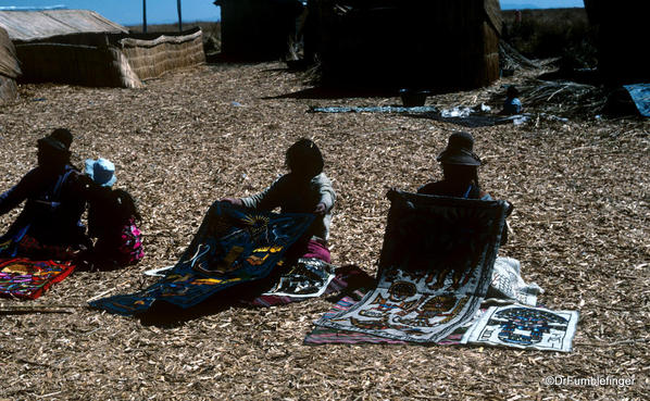 Women selling souvenirs, Uros Island, Lake Titicaca