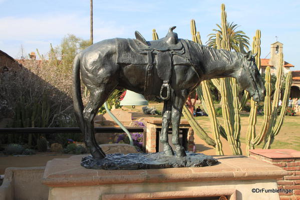 Mission San Juan Capistrano. Statue in Courtyard