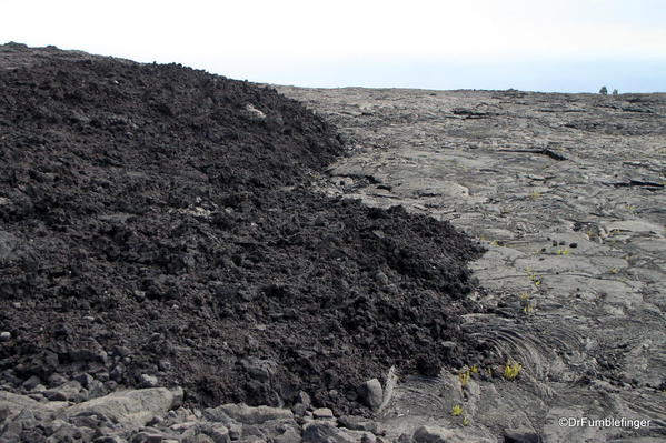 Volcanoes National Park. Old lava flows adjoin the Chain of Craters Road