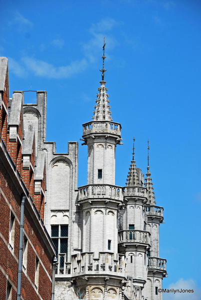 Ornate details of Grand-Place buildings