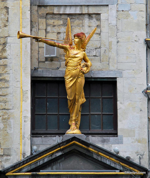 Ornate details of Grand-Place buildings