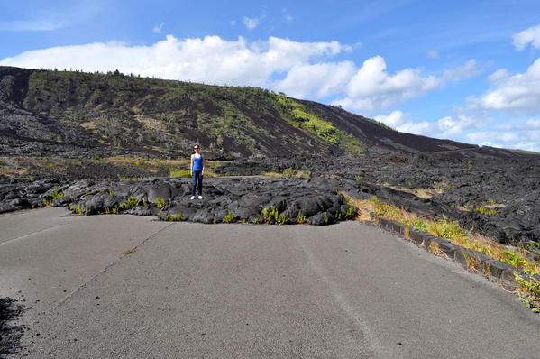 Lava covering Chain of Craters Road, Volcanoes National Park, Hawaii