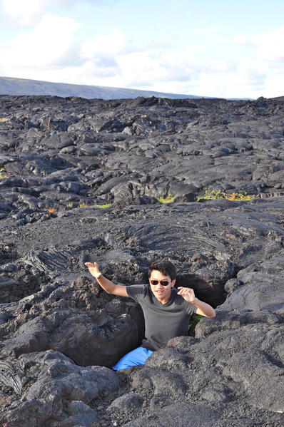 Lava covering Chain of Craters Road, Volcanoes National Park, Hawaii