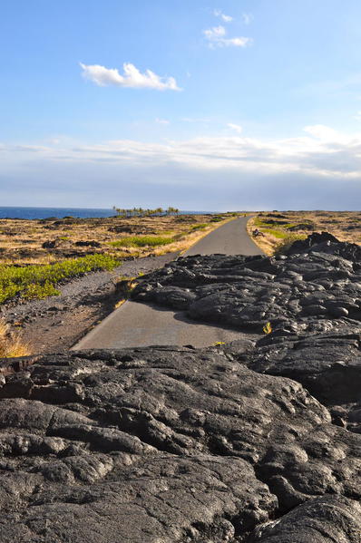 Lava covering Chain of Craters Road, Volcanoes National Park, Hawaii