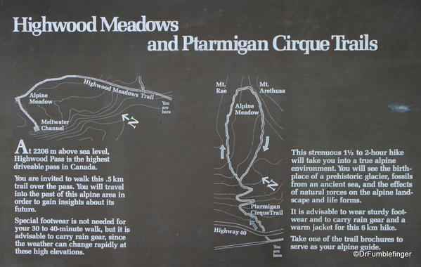 Highwood Meadows/Ptarmigan Cirque Trails.