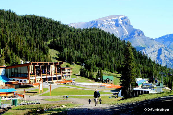 Departing the Sunshine Meadows Day Ski Lodge (called a 