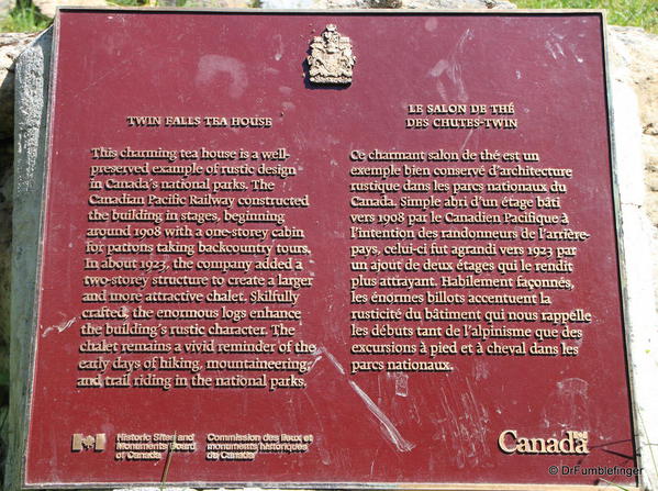 Twin Falls Chalet plaque