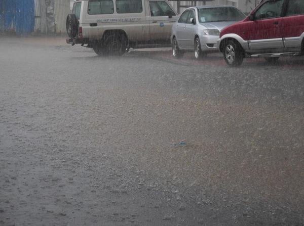 Ethiopia Street during the Rain floods the roads into impassable swamps