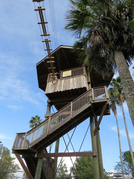 High wire walk and zip-linig, Gatorland