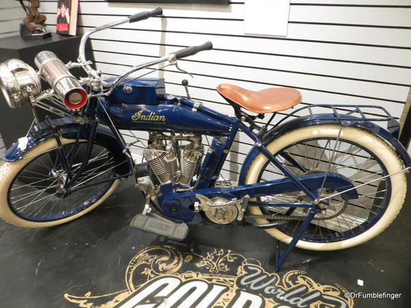 Indian motorcycle, on sale at the Gold and Silver Pawn shop