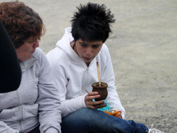 Argentina, Perito Merino Glacier 053. Drinking mate