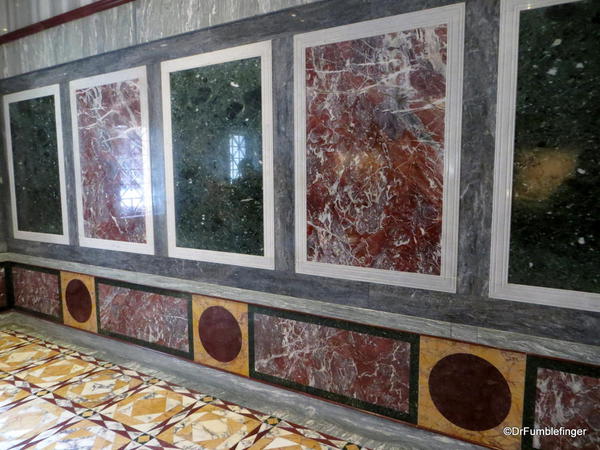 Marble wall panels, Getty Villa