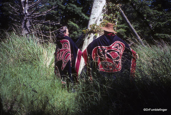 Louise Island, Haida Gwaii, Skedans Village Eagle Mortuary Pole and Guardians