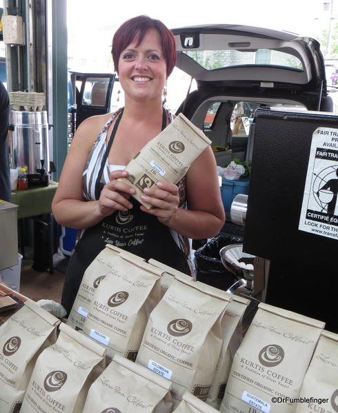 Coffee vendor, St Catharines Market, Niagara Peninsula, Ontario