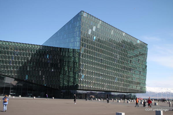 Harpa viewed from street level, Reykjavik, Iceland