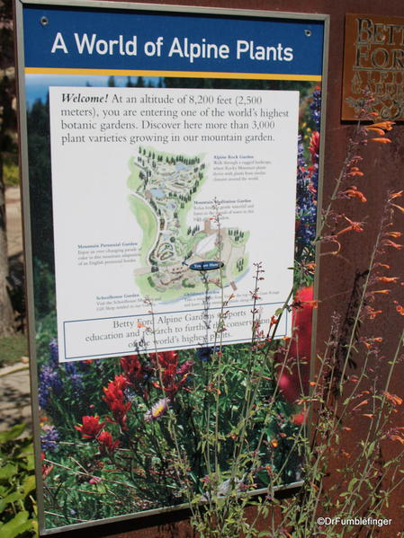 Layout of the Betty Ford Alpine Garden, Vail