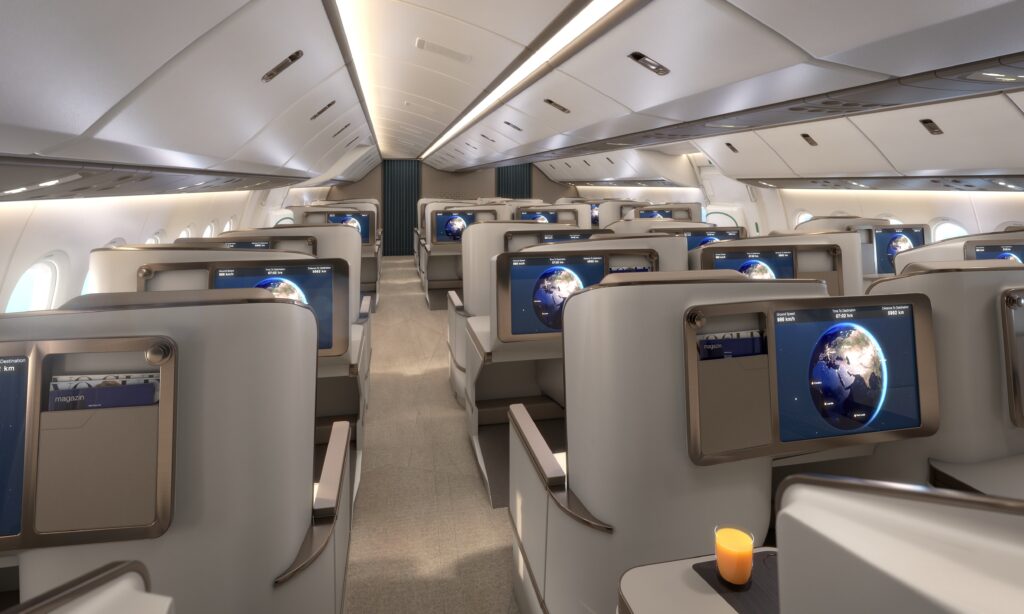 CelestialSTAR Business class executive suites are in a 1-2 layout aboard the aircraft