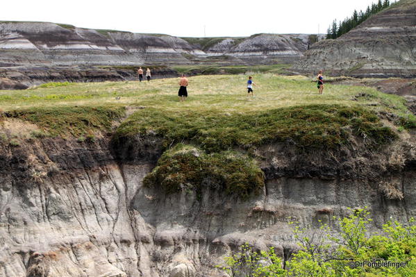 Hikers on one of the Mesa of Horseshoe Canyon