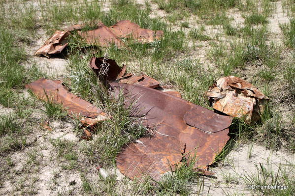 Old mining debris adjoining the path descending into Horseshoe Canyon