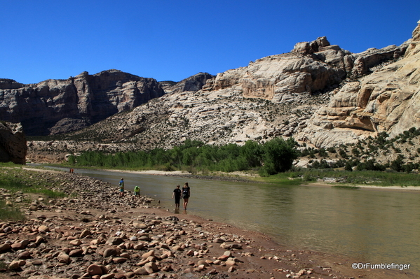 03 Dinosaur National Monument. Car Tour (39) Green River as it leaves Split Mountain Canyon