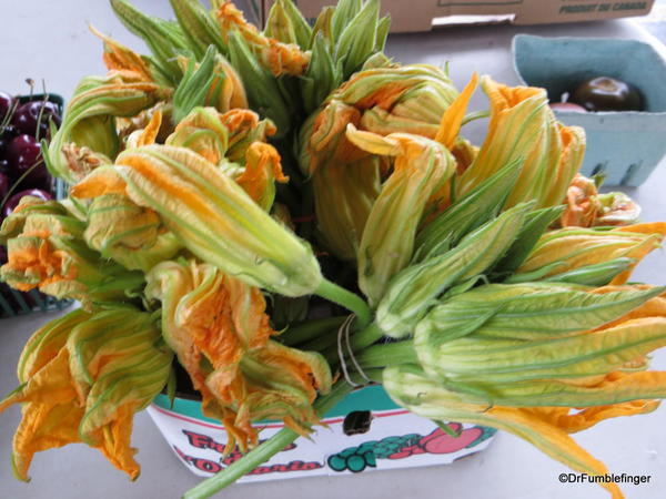 Zucchini blossoms, St Catharines Market, Niagara Peninsula, Ontario