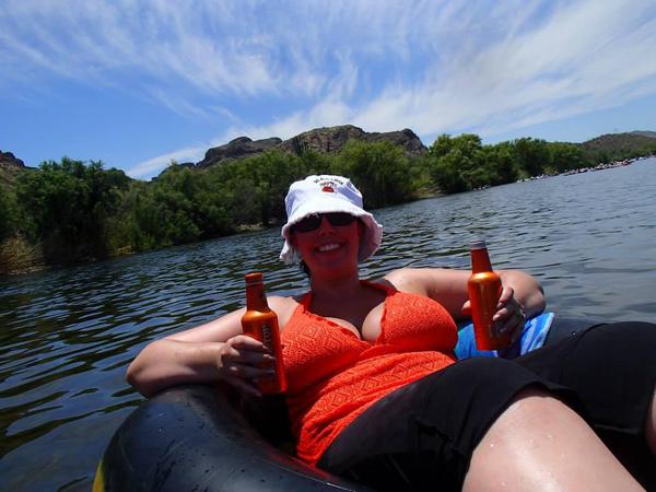 Marga tubing down the Salt River, Arizona