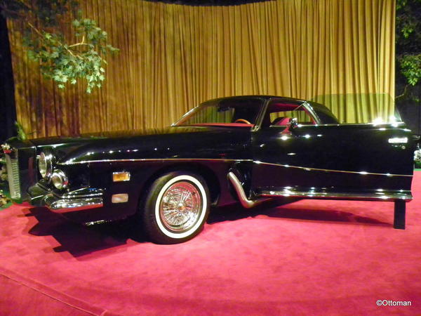 Elvis Presley Automobile Museum. 1973 Stutz Blackhawk. Red leather, gold accents -- the last car Elvis is known to have driven