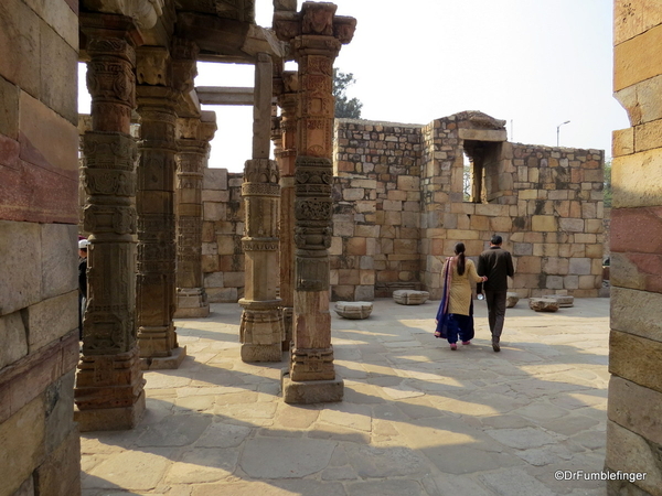 16 Qutub Minar Cloister columns at Quwwat ul-Islam Mosque sporting Hindu iconography[