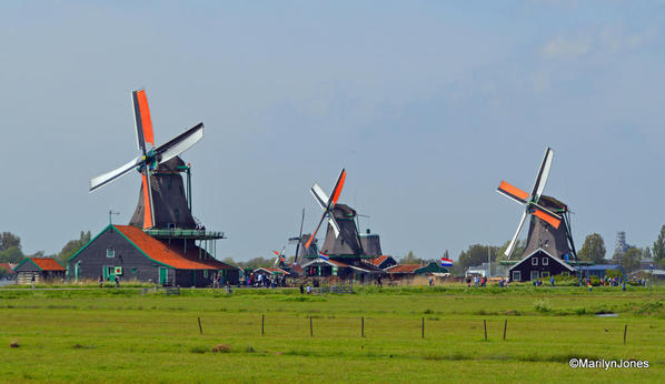 Beautiful windmills line the Zaan river