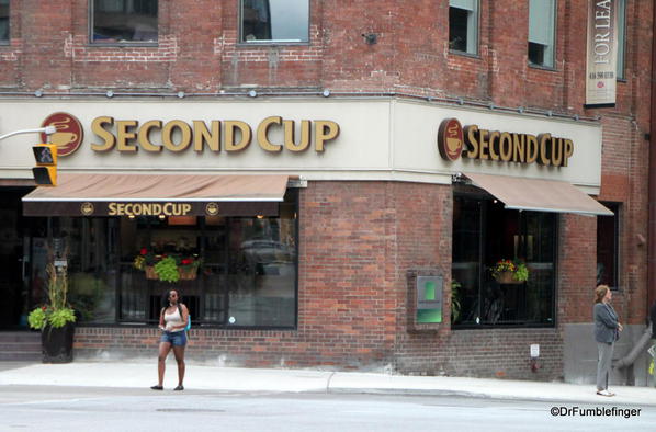 Signs of Toronto. Second Cup is a popular coffeehouse in Canada