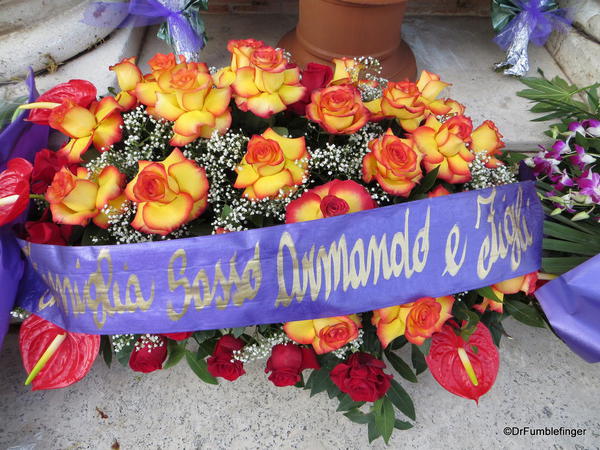 Funeral flowers, Cathedral, Fiumicino.