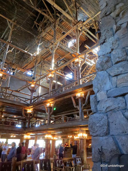 Lobby and fireplace, Old Faithful Inn, Yellowstone National Park