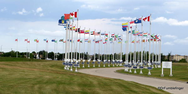 Lane of flags the Winnipeg Mint makes coins for